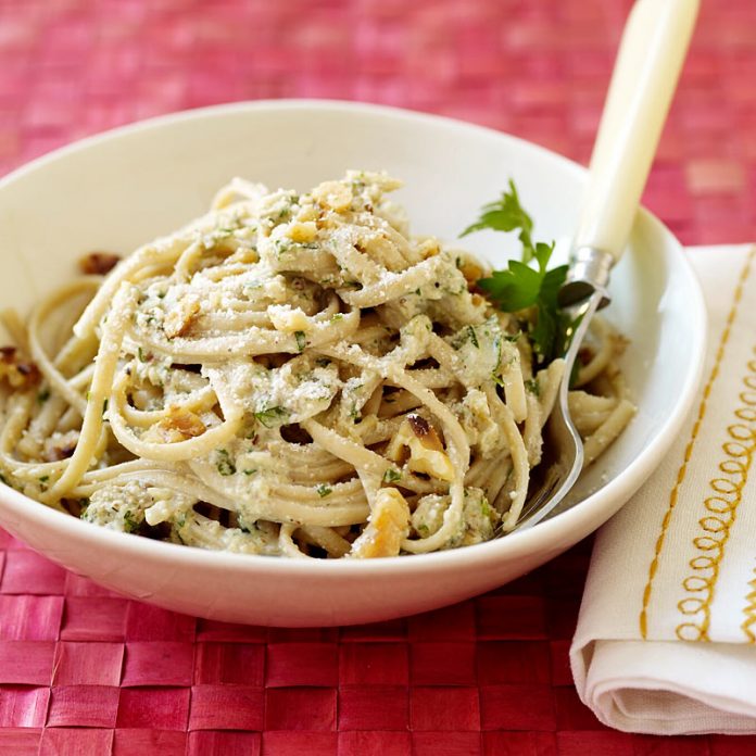 linguine con crema di noci