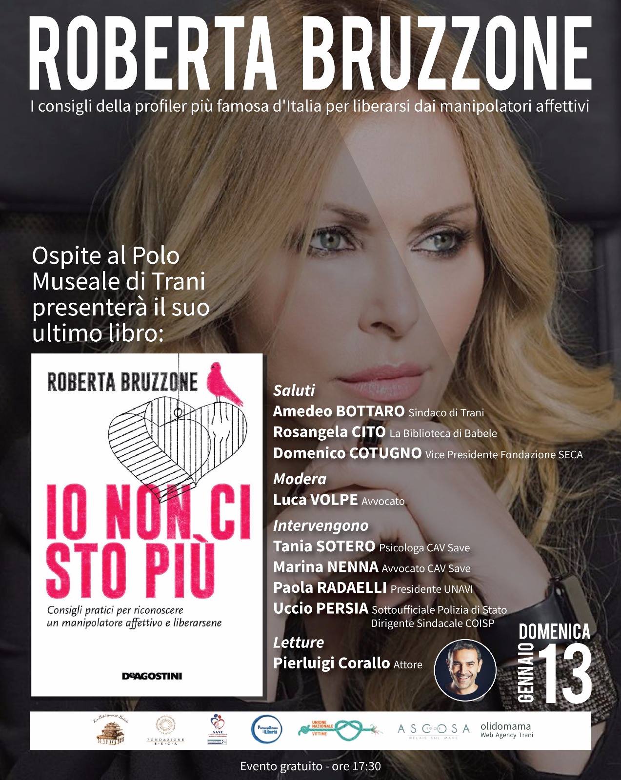 La criminologa Roberta Bruzzone presenta il suo libro Io non ci sto più  al Polo Museale di Trani - Puglia Planet