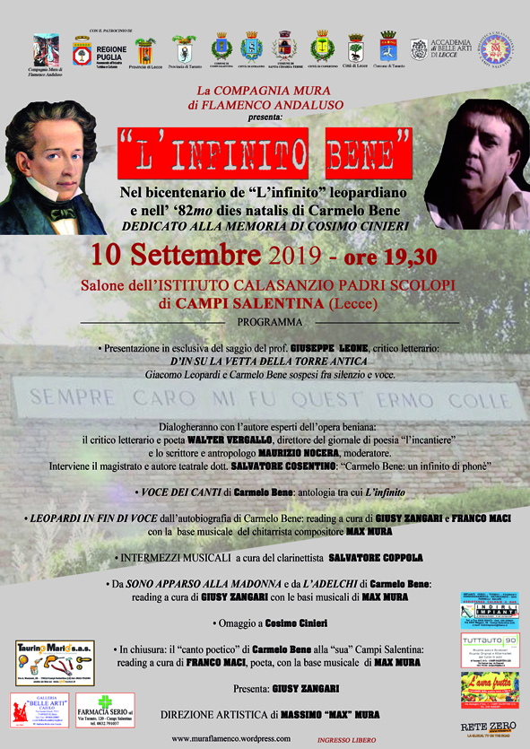 L'inifinito Bene locandina evento 10-9-19