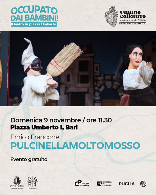 07-11-25 stagione teatrale 2025-26_domenica secondo appuntamento in piazza Umberto di 'Occupato dai bambini'_locandina (1)
