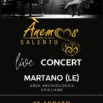 Musica d’autore e ritmi del Mediterraneo: gli Ànemos in concerto all’Area Archeologica di Apigliano